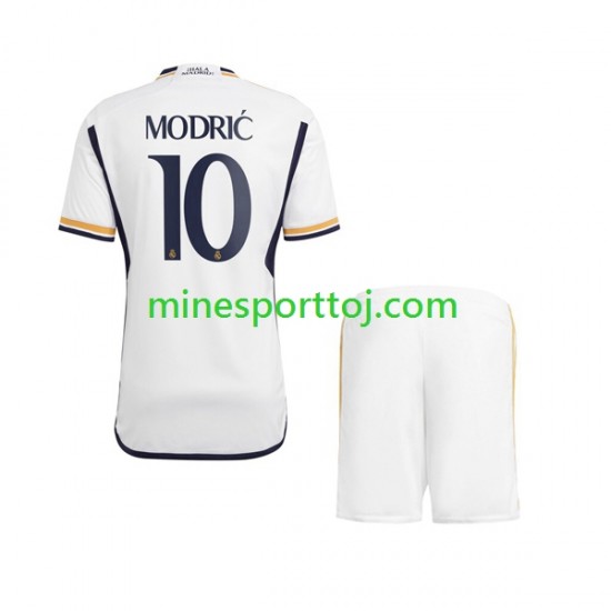 Real Madrid Modric 10 Børne Hjemmebane Fodboldtrøje 2023-2024 Lange Ærmer