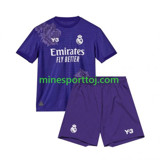 Real Madrid Børne Fjerde Lilla Fodboldtrøje 2023-2024 Lange Ærmer