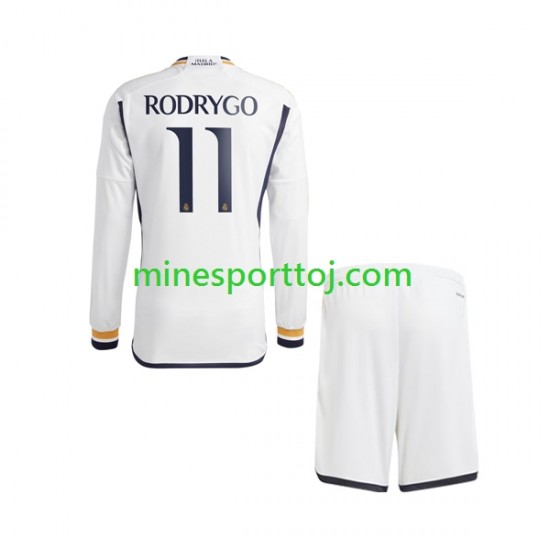 Real Madrid Rodrygo Goes 11 Børne Hjemmebane Fodboldtrøje 2023-2024 med Korte Ærmer