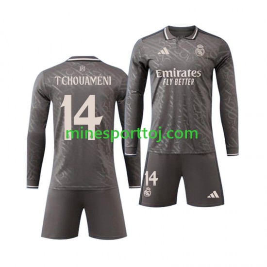 Real Madrid Tchouameni 14 Børne Udebane Fodboldtrøje 2024-2025 med Korte Ærmer