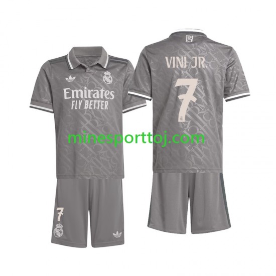 Real Madrid Vini JR. 7 Børne Tredje Fodboldtrøje 2024-2025 Lange Ærmer