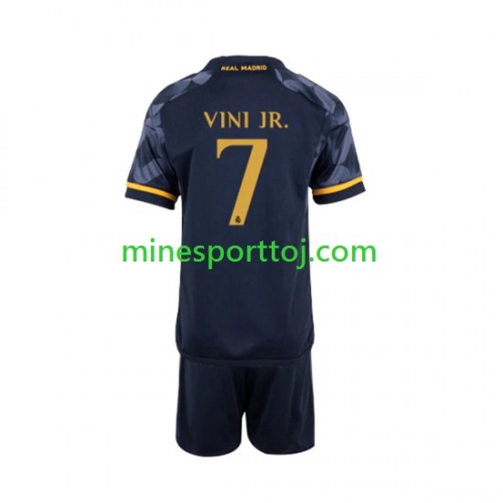 Real Madrid Vinicius Junior 7 Børne Udebane Fodboldtrøje 2023-2024 Lange Ærmer