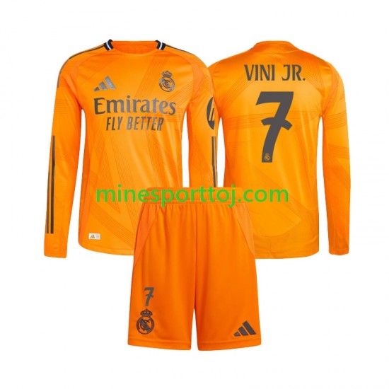Real Madrid Vinicius Junior 7 Børne Udebane Fodboldtrøje 2024-2025 med Korte Ærmer