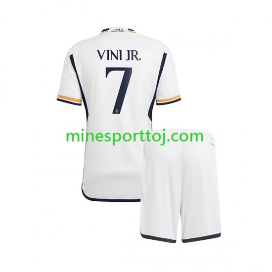 Real Madrid Vinicius Junior 7 Børne Hjemmebane Fodboldtrøje 2023-2024 Lange Ærmer