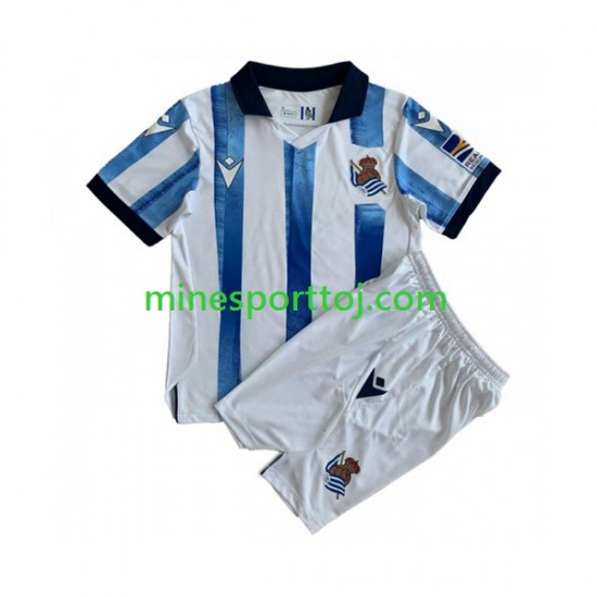 Real Sociedad Børne Hjemmebane Fodboldtrøje 2023-2024 Lange Ærmer