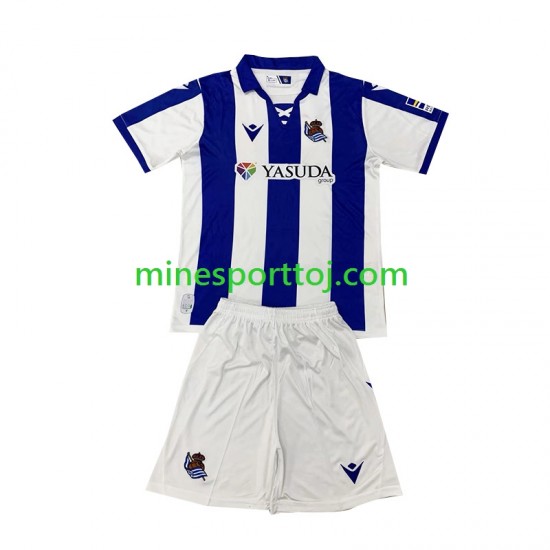 Real Sociedad Børne Hjemmebane Fodboldtrøje 2024-2025 Lange Ærmer