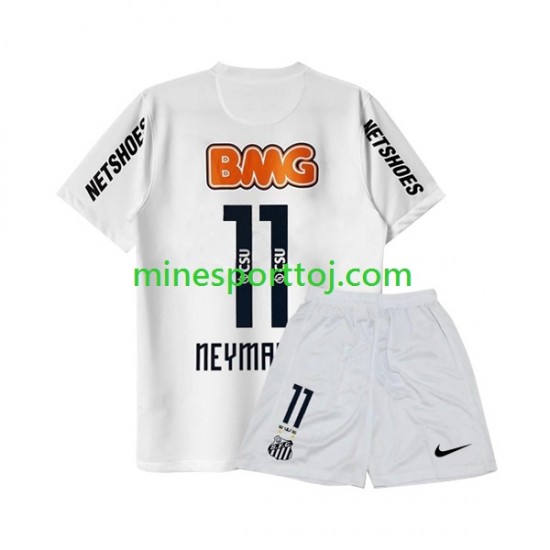 Santos Neymar JR 11 2011-2012 Børne Retro Hjemmebane Fodboldtrøje Lange Ærmer