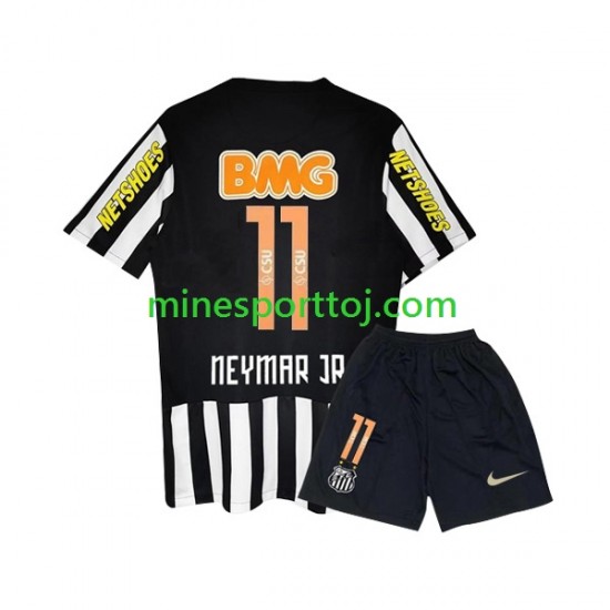 Santos Neymar JR 11 2011-2012 Børne Retro Udebane Fodboldtrøje Lange Ærmer