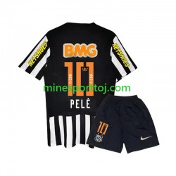 Santos PELE 10 2011-2012 Børne Retro Udebane Fodboldtrøje Lange Ærmer