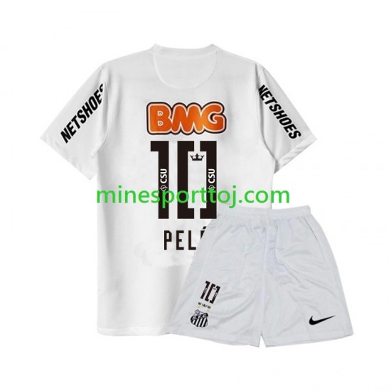 Santos PELE 10 2011-2012 Børne Retro Hjemmebane Fodboldtrøje Lange Ærmer