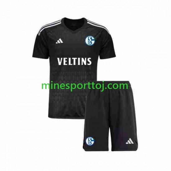 Schalke 04 Målmand Børne Udebane Fodboldtrøje 2023-2024 Lange Ærmer