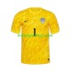 Slovenien Målmand Jan Oblak 1 Euro 2024 Herre Hjemmebane Gul Fodboldtrøje Lange Ærmer