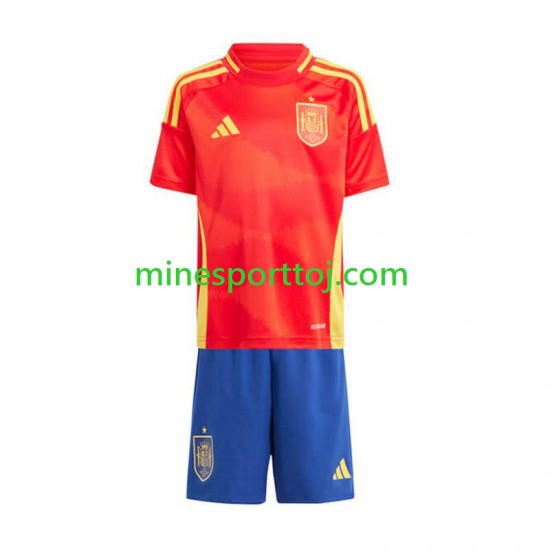 Spanien Euro 2024 Børne Hjemmebane Fodboldtrøje Lange Ærmer