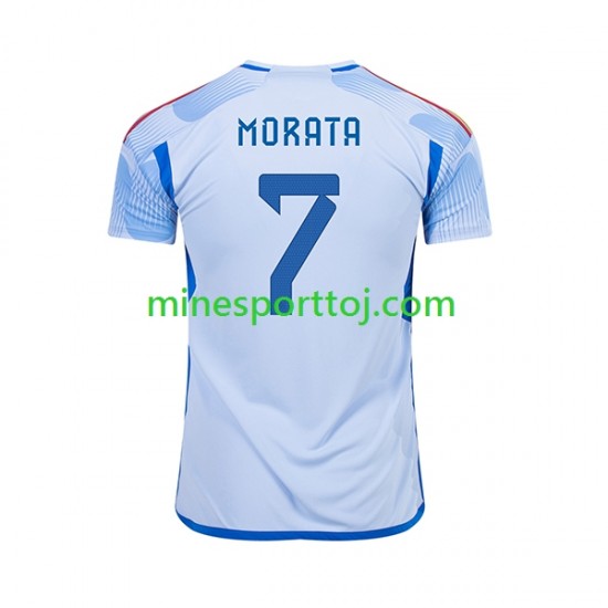 Spanien MORATA 7 Herre Udebane Fodboldtrøje VM 2022 Lange Ærmer