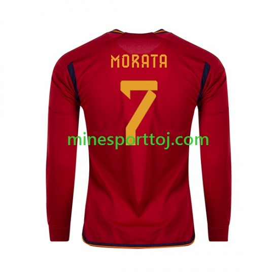 Spanien MORATA 7 Herre Hjemmebane Fodboldtrøje VM 2022 med Korte Ærmer