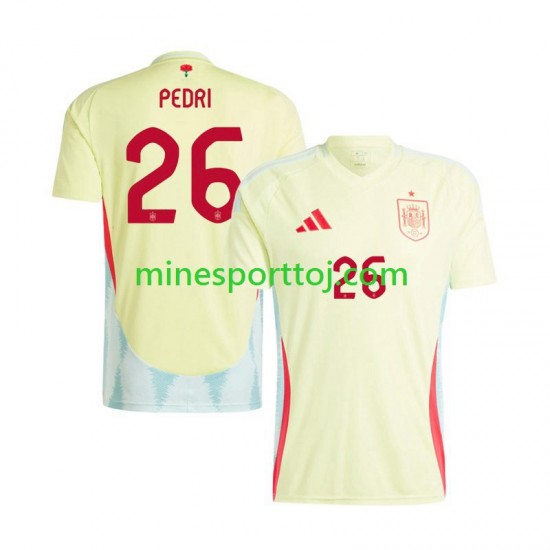 Spanien Pedri 26 Euro 2024 Herre Udebane Fodboldtrøje Lange Ærmer Spanien Pedri 26 Euro 2024 Herre Udebane Fodboldtrøje Lange Ærmer