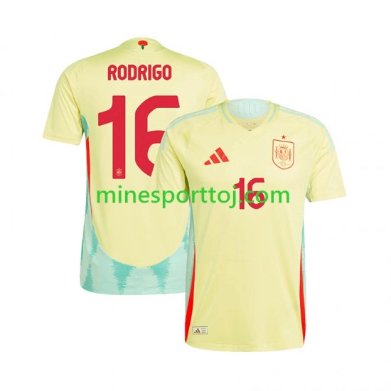 Spanien RODRIGO 16 Euro 2024 Herre Udebane Fodboldtrøje Lange Ærmer