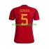 Spanien SERGIO BUSQUETS 5 Herre Hjemmebane Fodboldtrøje VM 2022 Lange Ærmer
