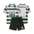 Sporting CP 2001 2003 Børne Retro Hjemmebane Fodboldtrøje Lange Ærmer