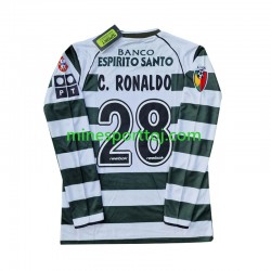 Sporting CP Cristiano Ronaldo 28 2001 2003 Herre Retro Hjemmebane Fodboldtrøje med Korte Ærmer