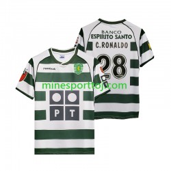 Sporting CP Cristiano Ronaldo 28 2001 2003 Herre Retro Hjemmebane Fodboldtrøje Lange Ærmer