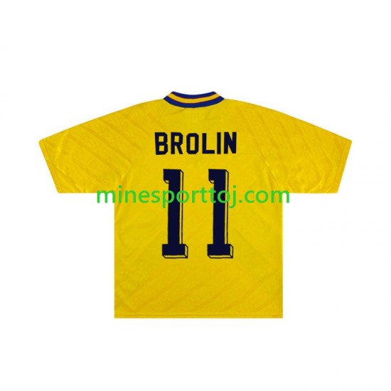 Sverige Brolin 11 1994 Herre Retro Hjemmebane Fodboldtrøje Lange Ærmer