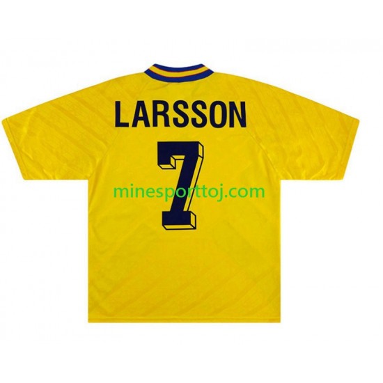 Sverige Henrik Larsson 7 1994 Herre Retro Hjemmebane Fodboldtrøje Lange Ærmer