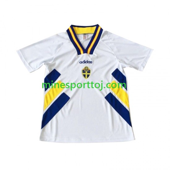Sverige 1994 Herre Retro Udebane Fodboldtrøje Lange Ærmer