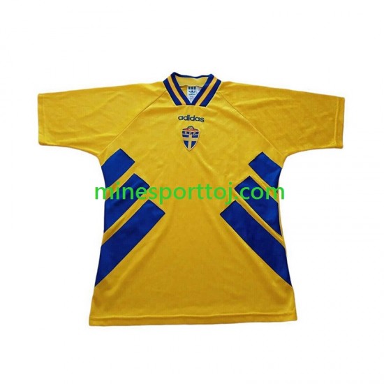 Sverige 1994 Herre Retro Hjemmebane Fodboldtrøje Lange Ærmer