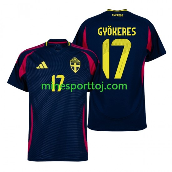 Sverige Viktor Gyokeres 17 2024 Herre Udebane Fodboldtrøje Lange Ærmer