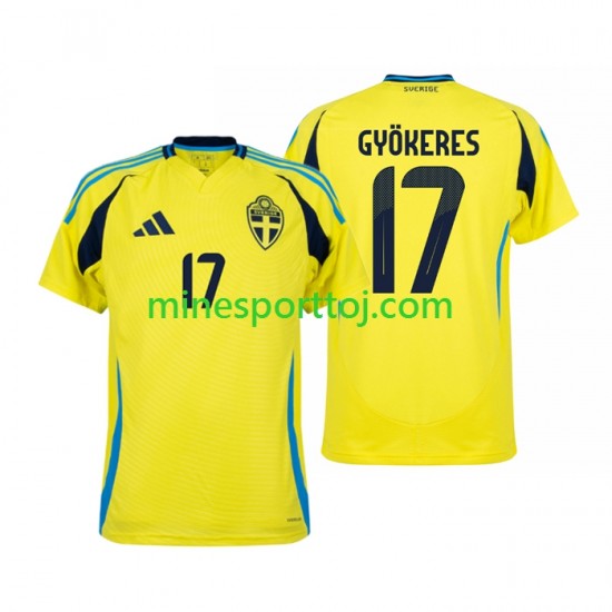 Sverige Viktor Gyokeres 17 2024 Herre Hjemmebane Fodboldtrøje Lange Ærmer