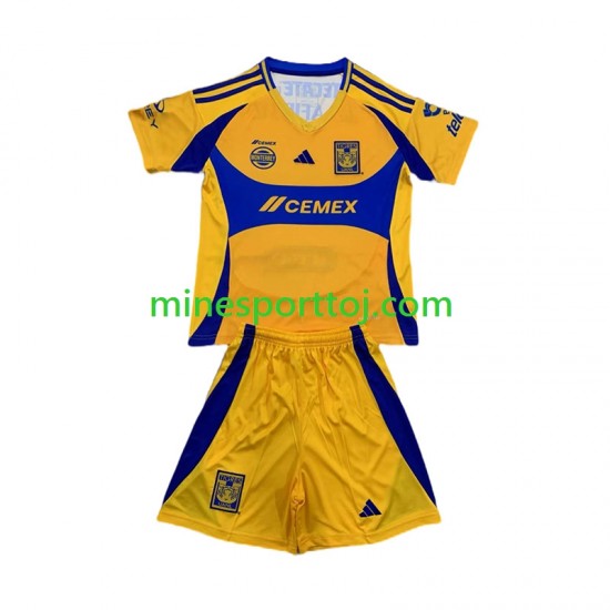 Tigres UANL Børne Hjemmebane Fodboldtrøje 2024-2025 Lange Ærmer