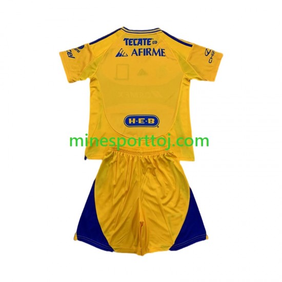 Tigres UANL Børne Hjemmebane Fodboldtrøje 2024-2025 Lange Ærmer