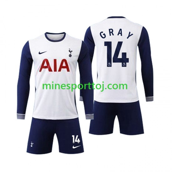 Tottenham Spurs Gray 14 Børne Hjemmebane Fodboldtrøje 2024-2025 med Korte Ærmer