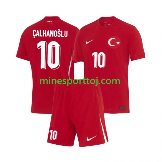 Tyrkiet Hakan Calhanoglu 10 Euro 2024 Børne Udebane Fodboldtrøje Lange Ærmer