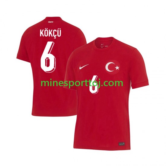 Tyrkiet Orkun Kokcu 6 Euro 2024 Herre Udebane Fodboldtrøje Lange Ærmer