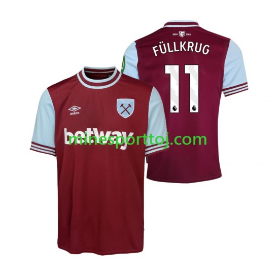 West Ham United FULLKRUG 11 Herre Hjemmebane Fodboldtrøje 2024-2025 Lange Ærmer