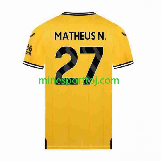 Wolverhampton Wanderers Matheus Nunes 27 Herre Hjemmebane Fodboldtrøje 2023-2024 Lange Ærmer