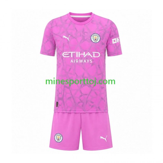 Manchester City Målmand Børne Udebane Fodboldtrøje 2026-2027 Lange Ærmer