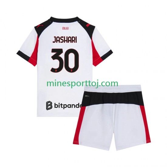 AC Milan Ardon Jashari 30 Børne Udebane Fodboldtrøje 2025-2026 Lange Ærmer