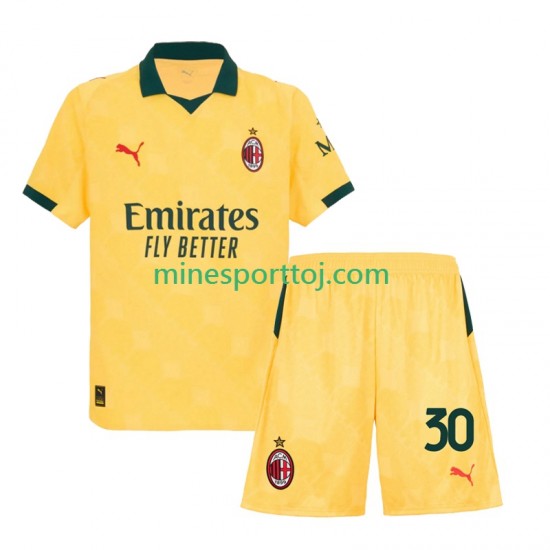 AC Milan Ardon Jashari 30 Børne Tredje Fodboldtrøje 2025-2026 Lange Ærmer