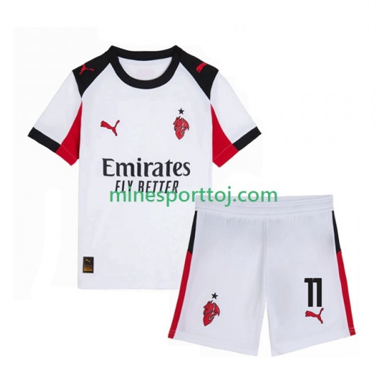 AC Milan Christian Pulisic 11 Børne Udebane Fodboldtrøje 2025-2026 Lange Ærmer
