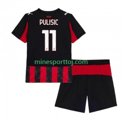 AC Milan Christian Pulisic 11 Børne Hjemmebane Fodboldtrøje 2025-2026 Lange Ærmer