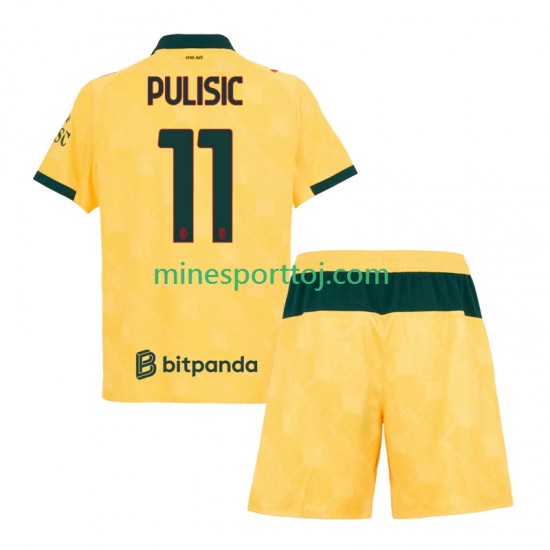 AC Milan Christian Pulisic 11 Børne Tredje Fodboldtrøje 2025-2026 Lange Ærmer