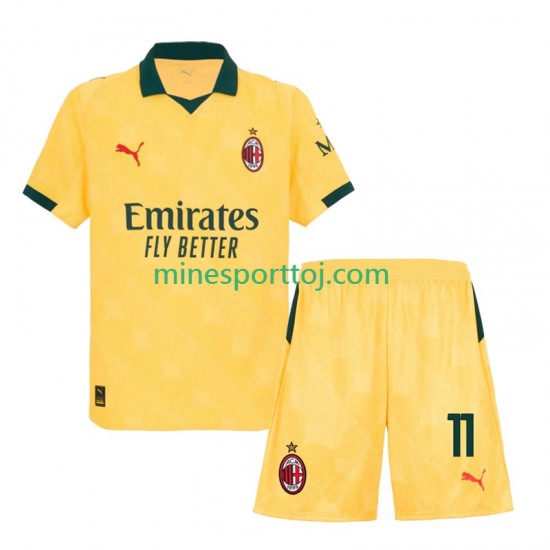 AC Milan Christian Pulisic 11 Børne Tredje Fodboldtrøje 2025-2026 Lange Ærmer