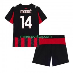 AC Milan Luca Modric 14 Børne Hjemmebane Fodboldtrøje 2025-2026 Lange Ærmer