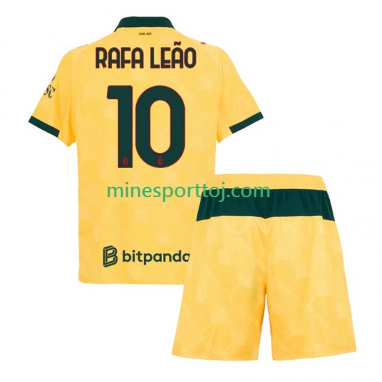 AC Milan Rafael Leao 10 Børne Tredje Fodboldtrøje 2025-2026 Lange Ærmer