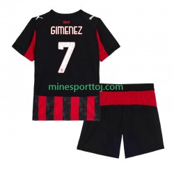 AC Milan Santiago Gimenez 7 Børne Hjemmebane Fodboldtrøje 2025-2026 Lange Ærmer