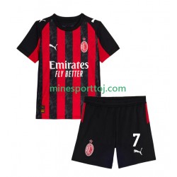 AC Milan Santiago Gimenez 7 Børne Hjemmebane Fodboldtrøje 2025-2026 Lange Ærmer