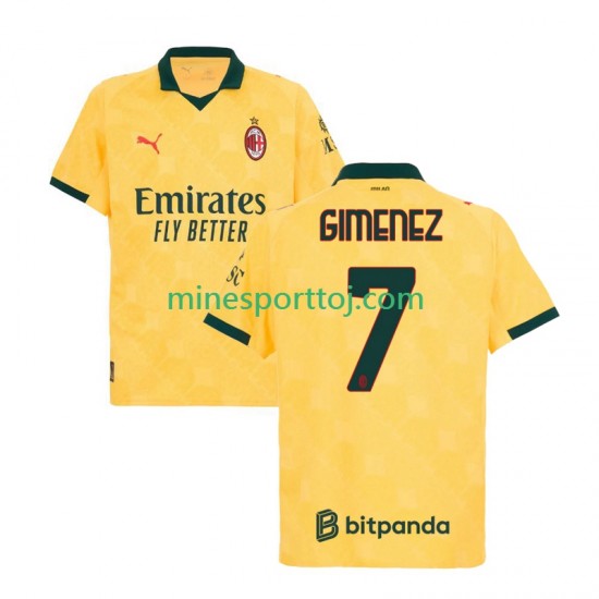 AC Milan Santiago Gimenez 7 Herre Tredje Fodboldtrøje 2025-2026 Lange Ærmer